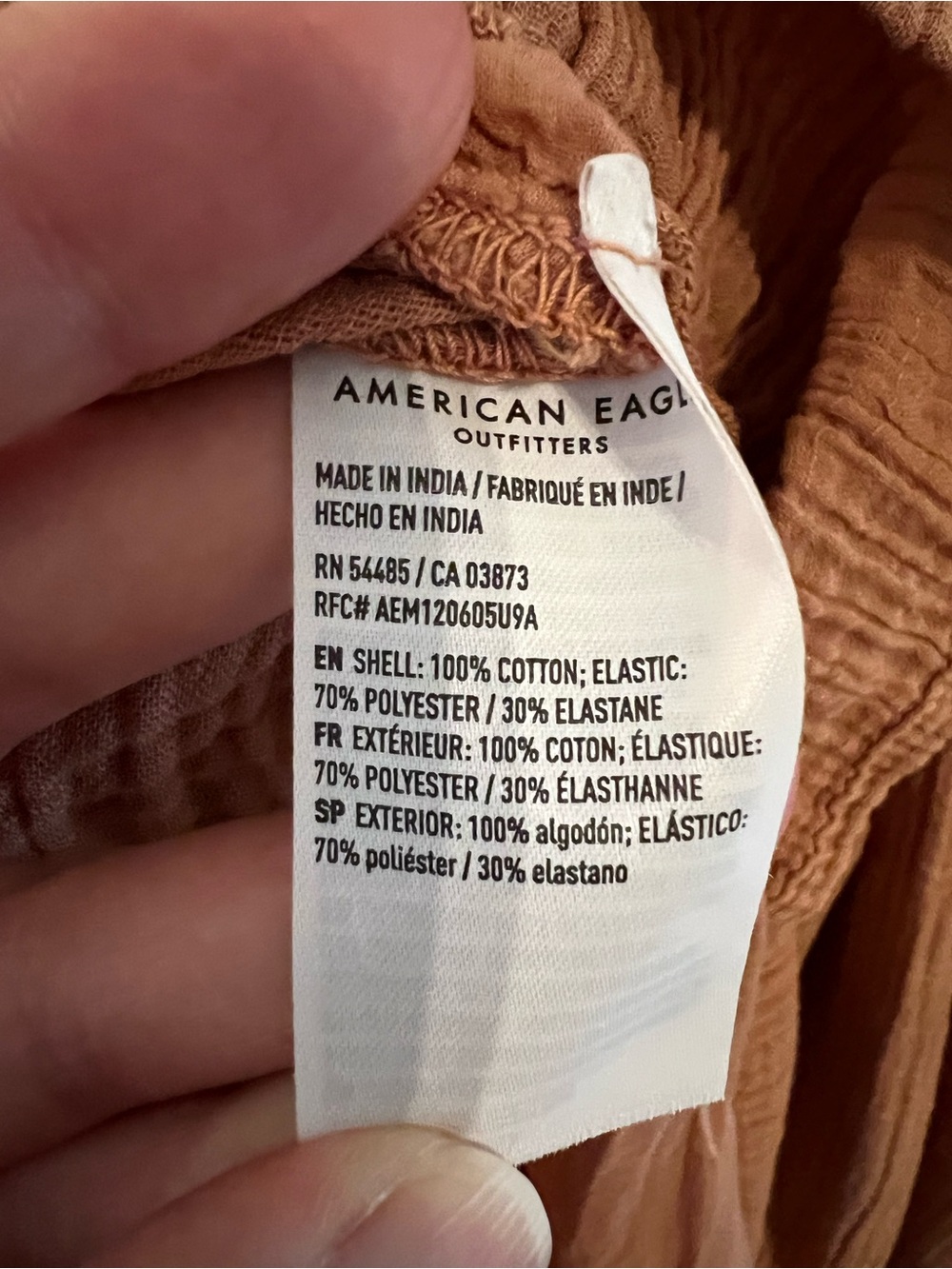 American Eagle Outfitters Rust Textured Ruffle Sundress - Picture 6 of 6